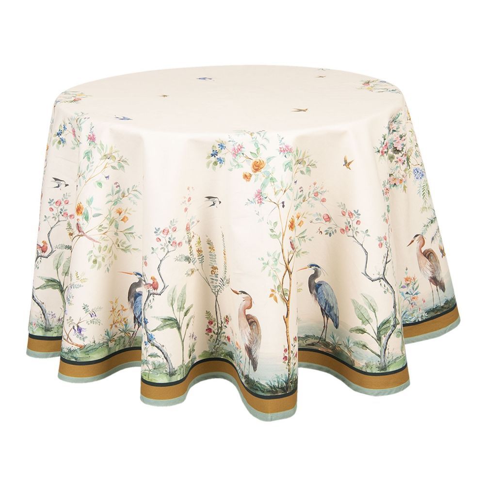 Kulatý ubrus na stůl Birds in Paradise - Ø 170 cm Clayre & Eef - LaHome - vintage dekorace