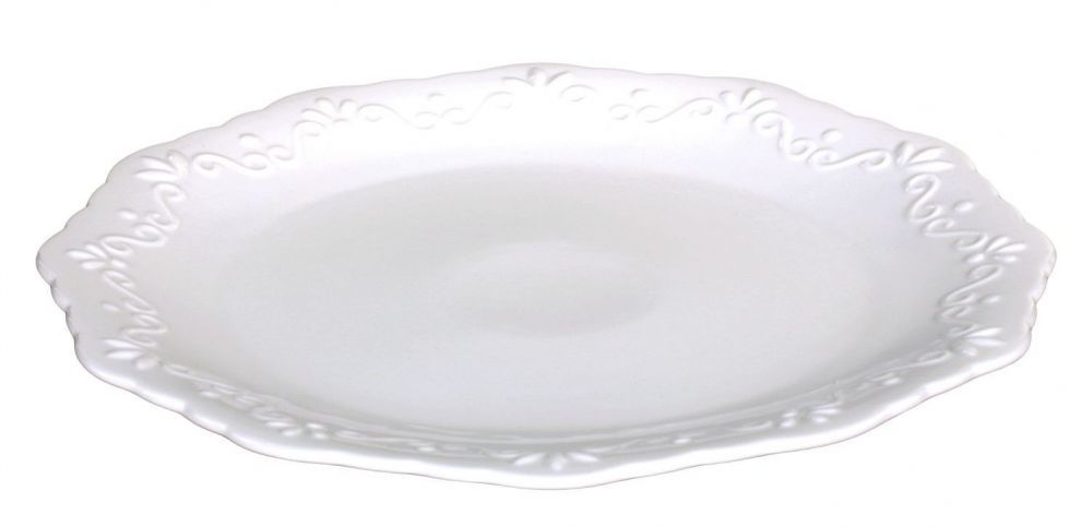 Porcelánový jídelní talíř s krajkou Provence lace - Ø 27cm Chic Antique - LaHome - vintage dekorace