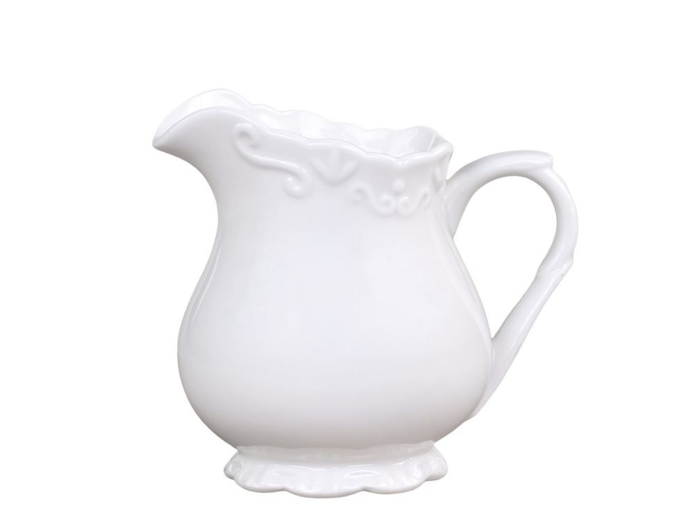 Porcelánový džbánek na mléko s krajkou Provence lace - 9cm / 0.2L Chic Antique - LaHome - vintage dekorace