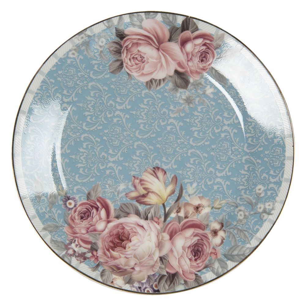 Porcelánový dezertní talířek  Peony Rosé - Ø 18*2 cm Clayre & Eef - LaHome - vintage dekorace