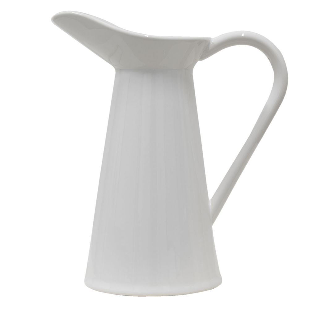 Bílý keramický retro džbán - 23*13*25 cm Clayre & Eef - LaHome - vintage dekorace