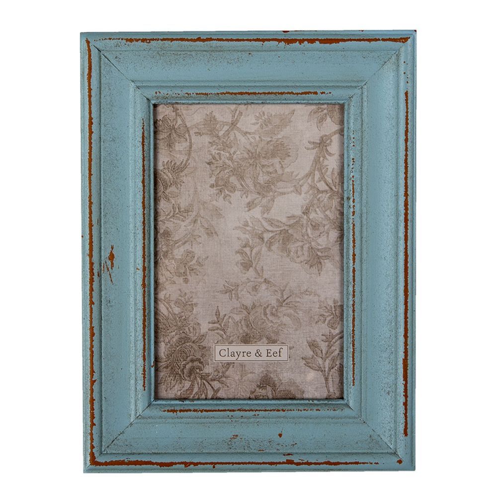 Dřevěný modrý vintage fotorámeček  - 16*1*21 cm / 10*15 cm Clayre & Eef - LaHome - vintage dekorace