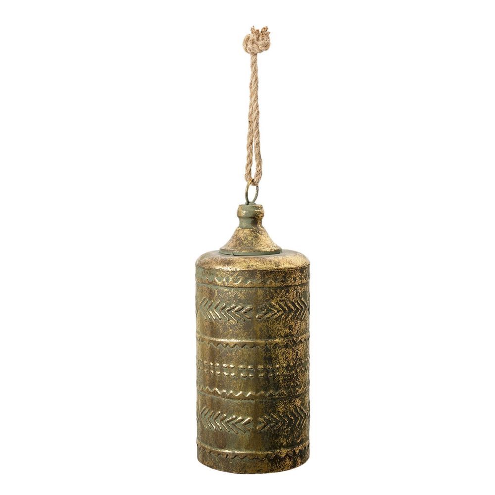 Zlatý antik kovový závěsný zvon Tallis - Ø 13*31 cm Clayre & Eef - LaHome - vintage dekorace