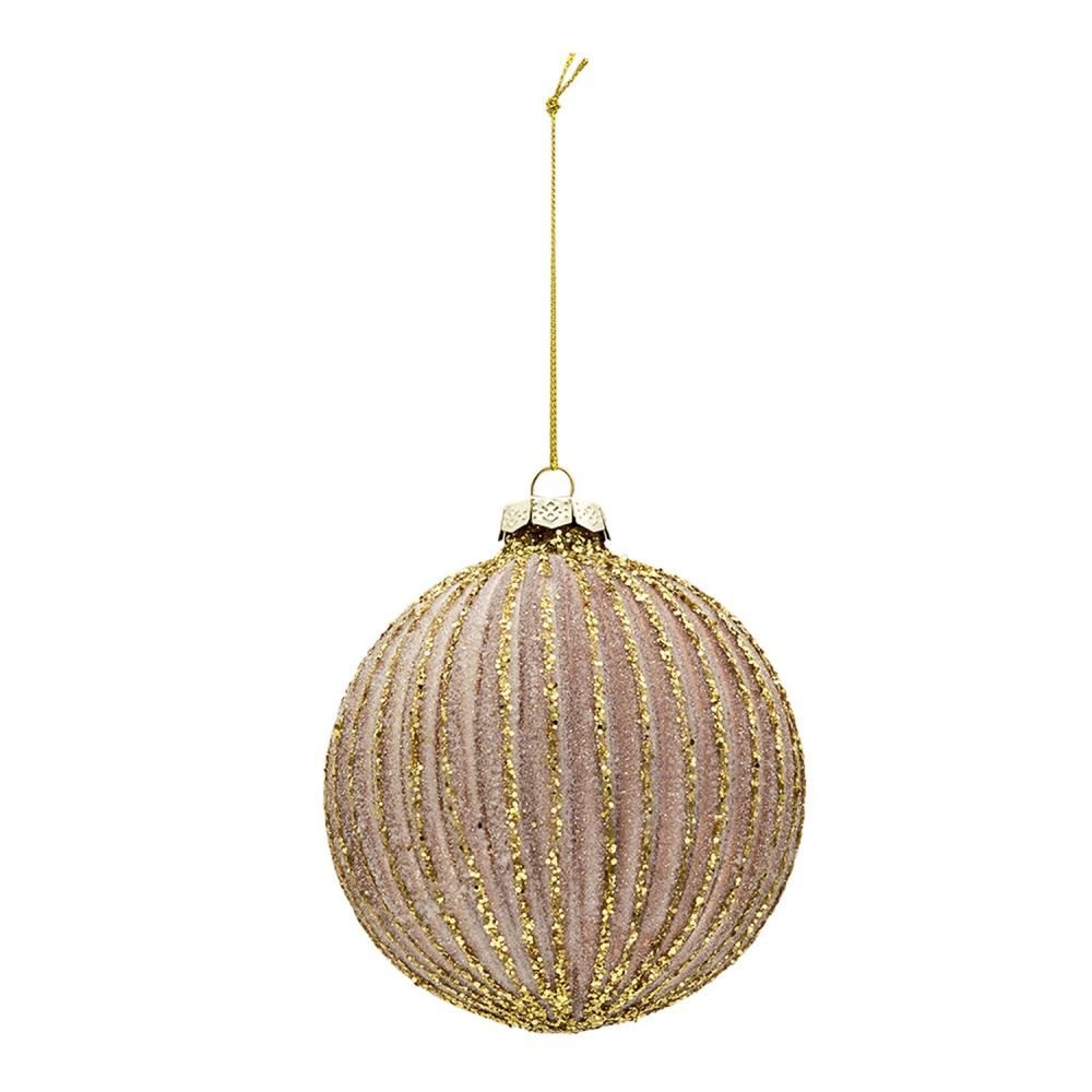 Zlatá skleněná vánoční ozdoba koule Gol - Ø14*14 cm Clayre & Eef - LaHome - vintage dekorace