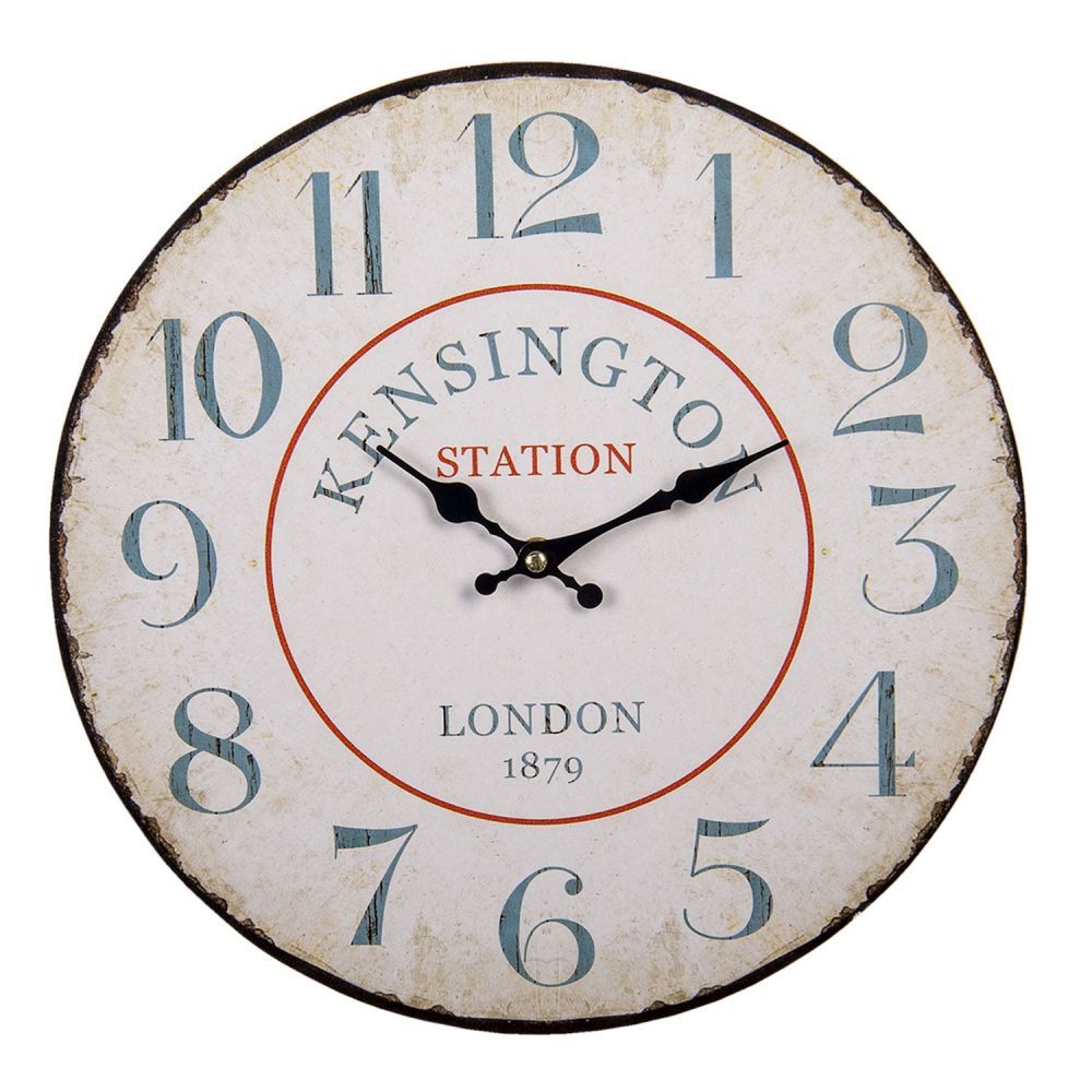 Nástěnné hodiny Kensington - Ø 34*1 cm / 1*AA Clayre & Eef - LaHome - vintage dekorace