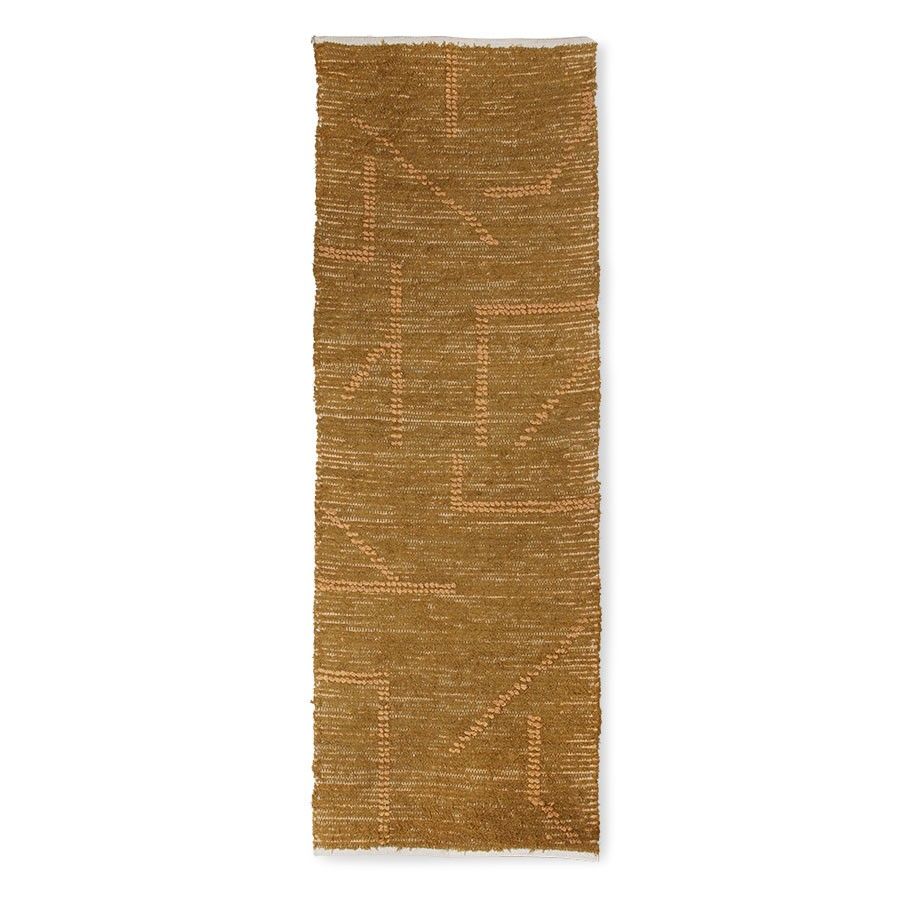 Hořčicový dlouhý bavlněný koberec / běhoun Woven - 70*200cm HKLIVING - LaHome - vintage dekorace