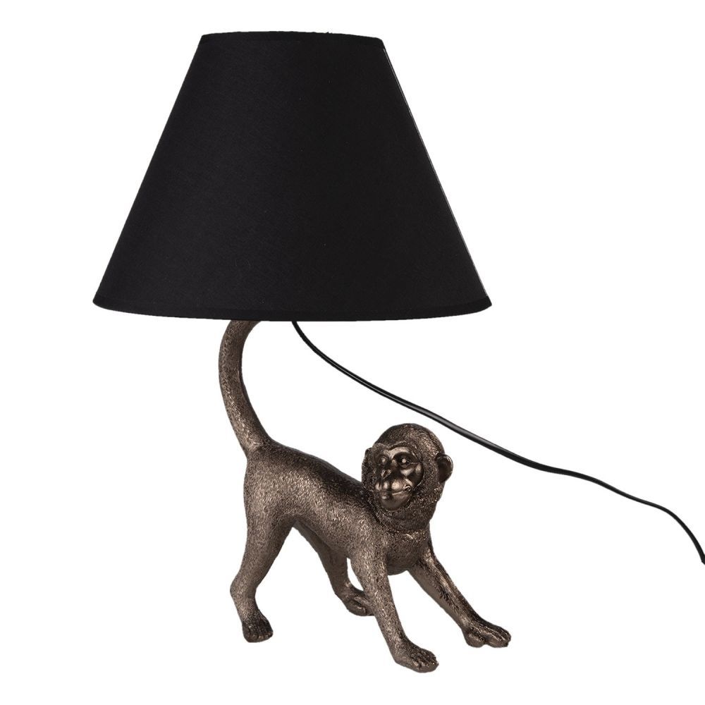 Stolní lampa Monkey s černým stínidlem - 29*27*43 cm E27 Clayre & Eef - LaHome - vintage dekorace