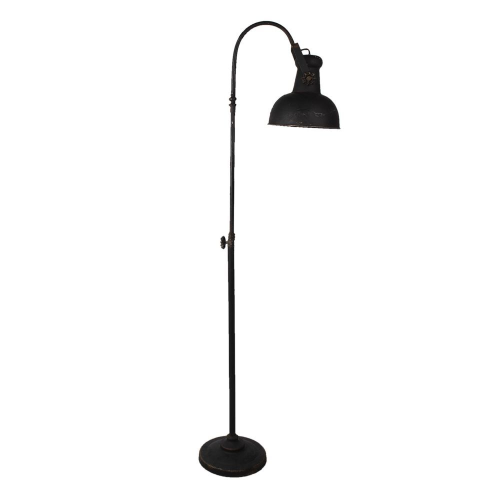 Černá stojací lampa Lumos s patinou - 59*27*189 cm Clayre & Eef - LaHome - vintage dekorace