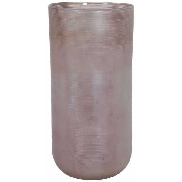 Skleněná proužkovaná růžová váza Tallegna - Ø 20*42 cm Light & Living - LaHome - vintage dekorace