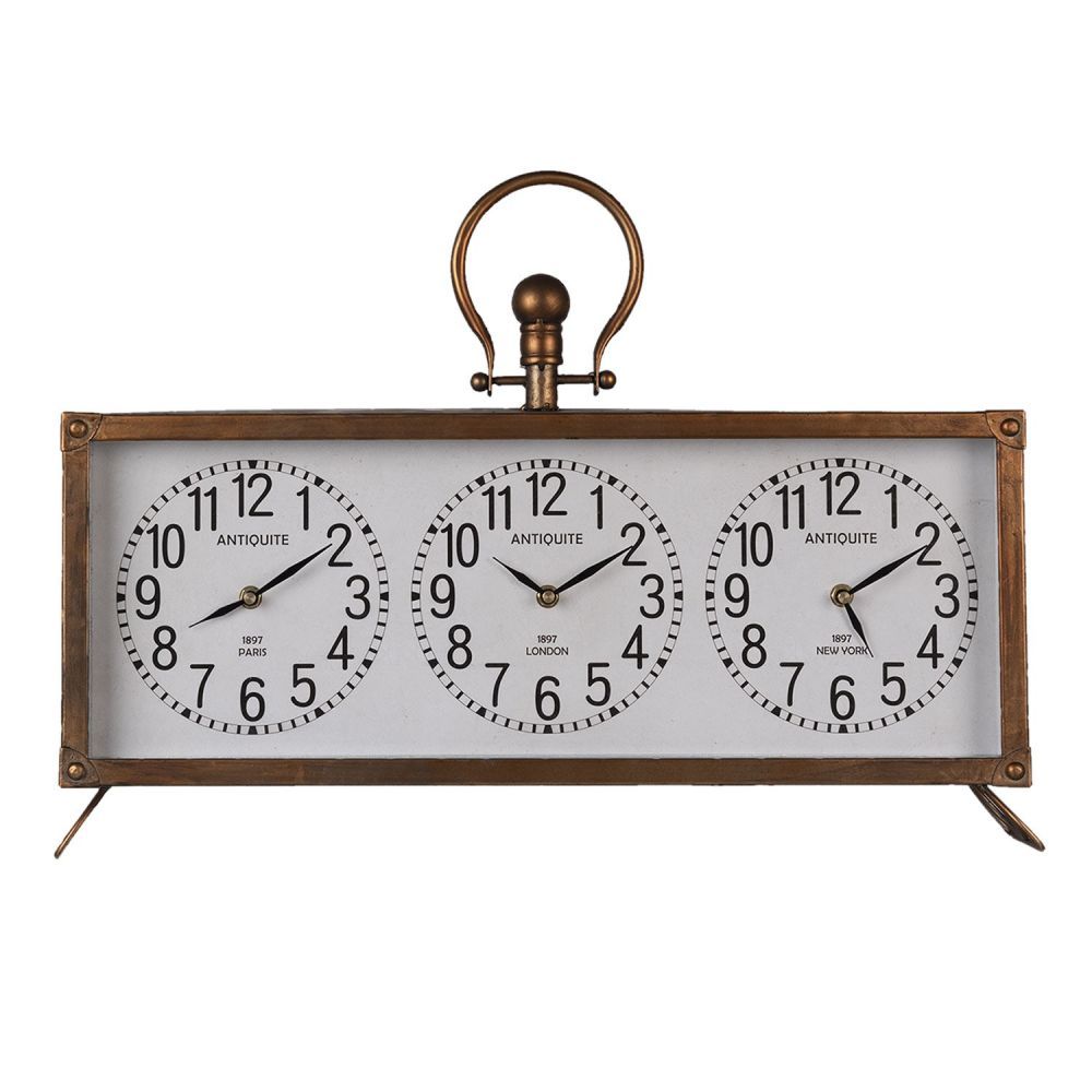 Stolní hodiny Paris, New York, London - 56*9*45 cm Clayre & Eef - LaHome - vintage dekorace