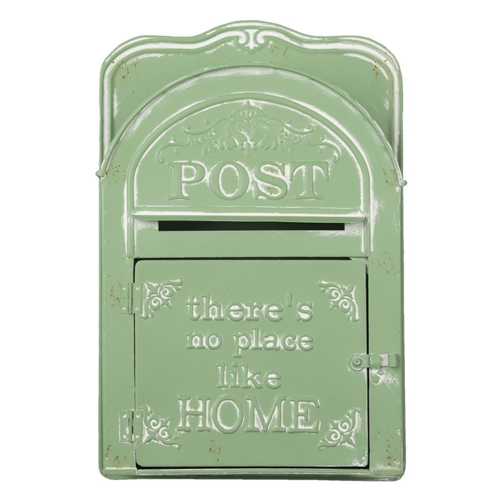 Zelená retro poštovní schránka Post Home s patinou  - 26*9*39 cm Clayre & Eef - LaHome - vintage dekorace