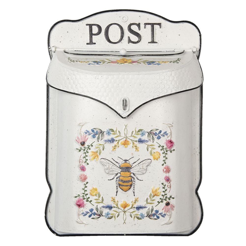 Krémová retro poštovní schránka s včelkou Bee Post - 27*8*39 cm Clayre & Eef - LaHome - vintage dekorace