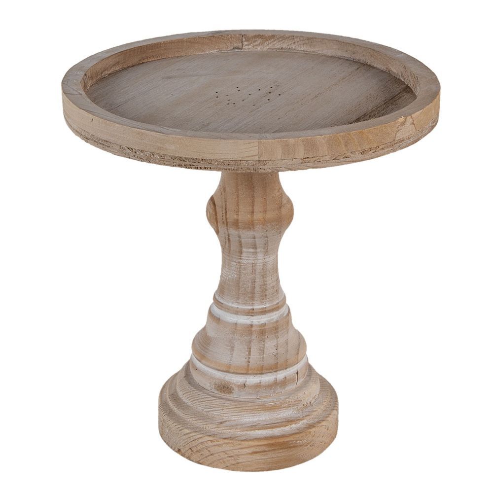 Světle hnědý dřevěný dekorativní stolík Gemma - Ø 27*25 cm Clayre & Eef - LaHome - vintage dekorace