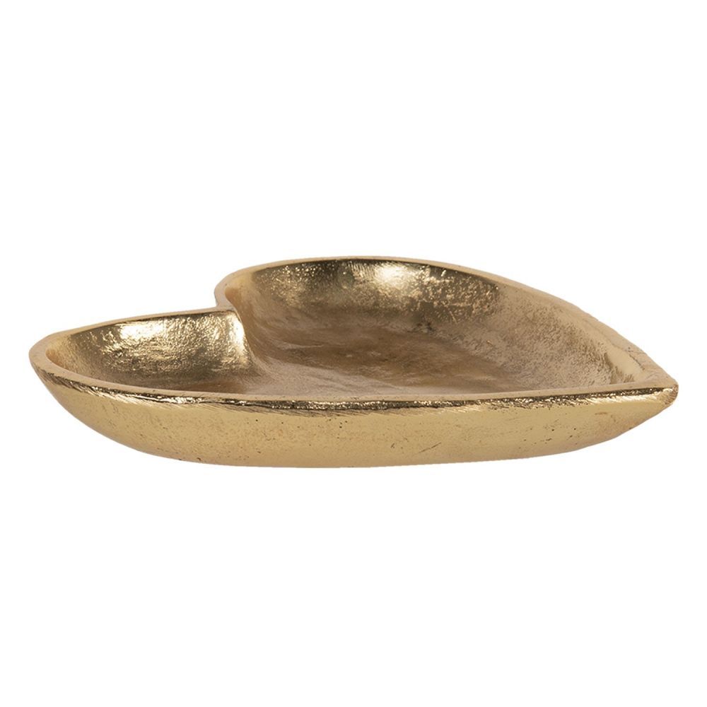 Zlatý dekorativní talíř z hliníku ve tvaru srdce  M - 17*17*2 cm Clayre & Eef - LaHome - vintage dekorace