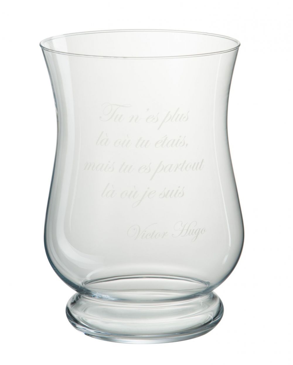 Skleněný svícen s citátem Victor Hugo - 19*19*27 cm J-Line by Jolipa - LaHome - vintage dekorace