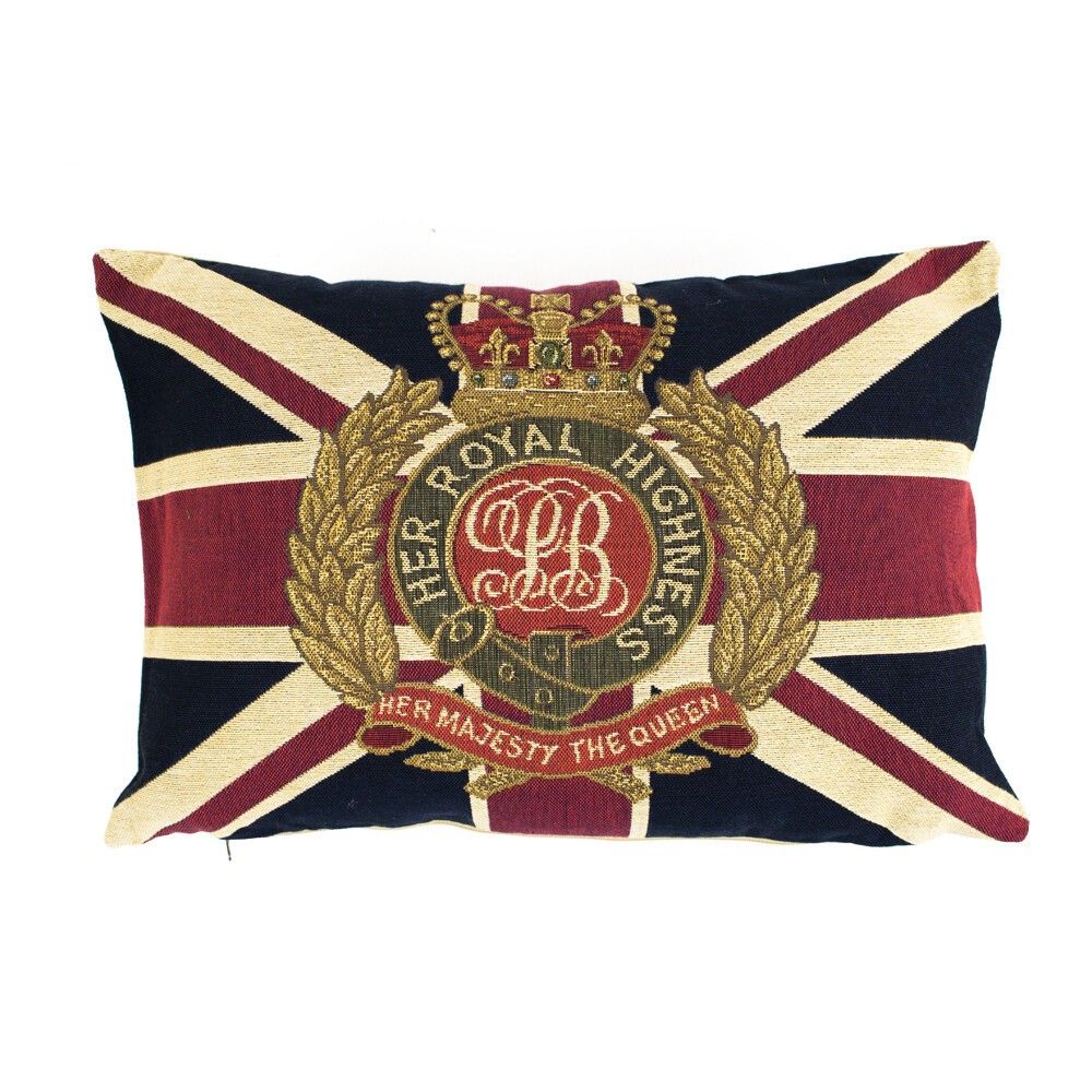 Gobelínový polštář s motivem vlajky jejího Veličenstva - 45*15*31cm Mars & More - LaHome - vintage dekorace