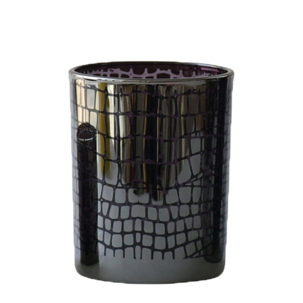 Černý lesklý skleněný svícen Mosa s mozaikou - 10*10*12,5cm Mars & More - LaHome - vintage dekorace