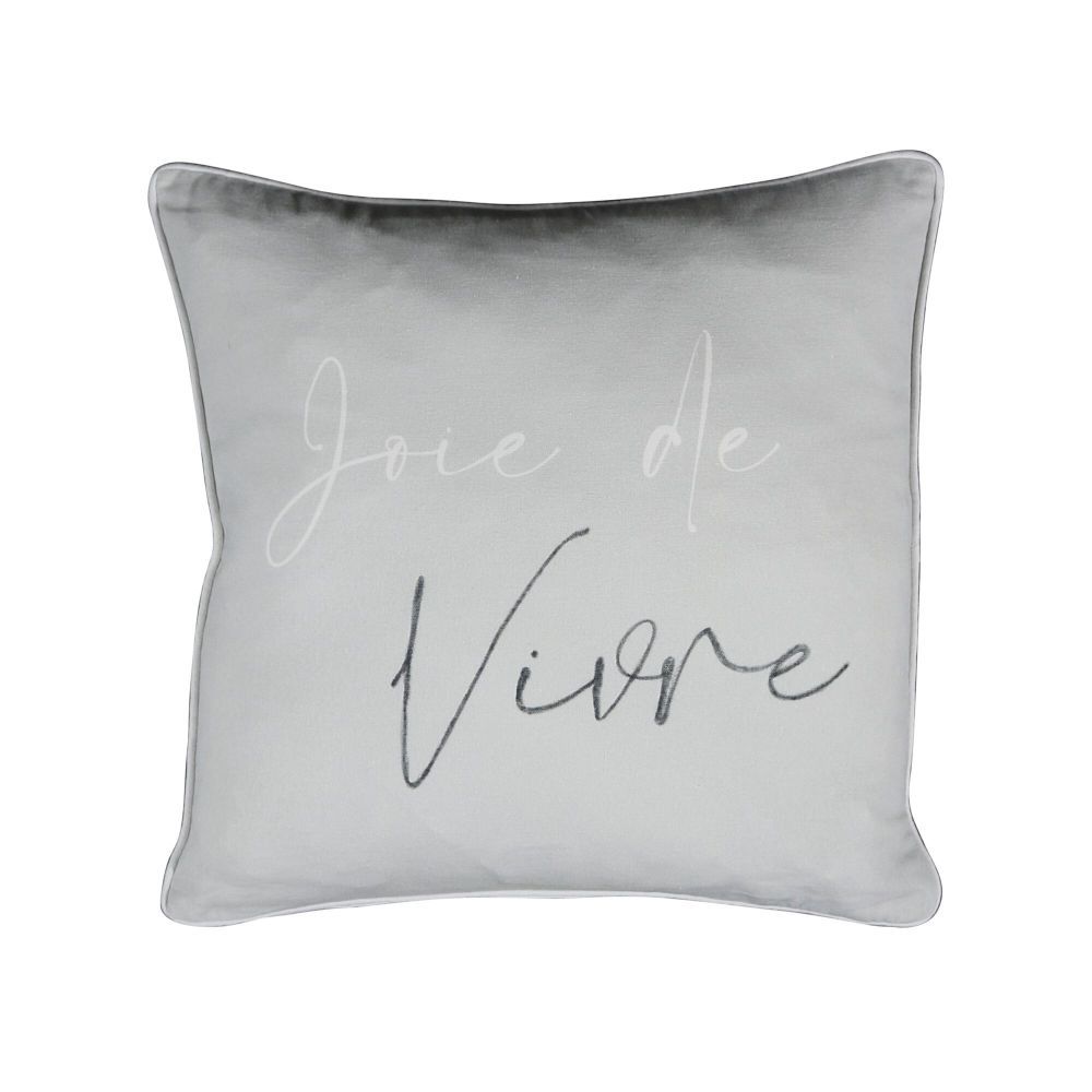 Šedý polštář Joie de Vivre - 45*45 cm Mars & More - LaHome - vintage dekorace
