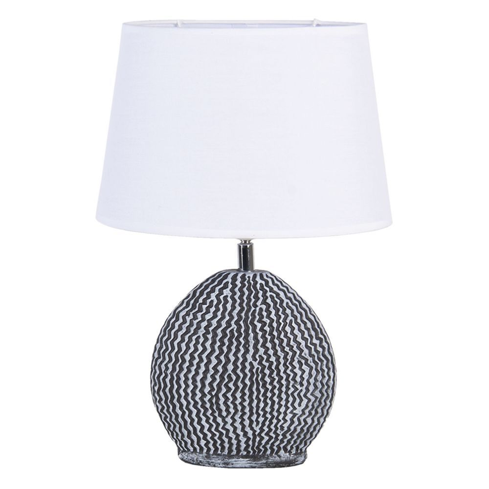 Bílo šedivá stolní lampa Val s bílým stínidlem - 26*19*38 / E27 Clayre & Eef - LaHome - vintage dekorace