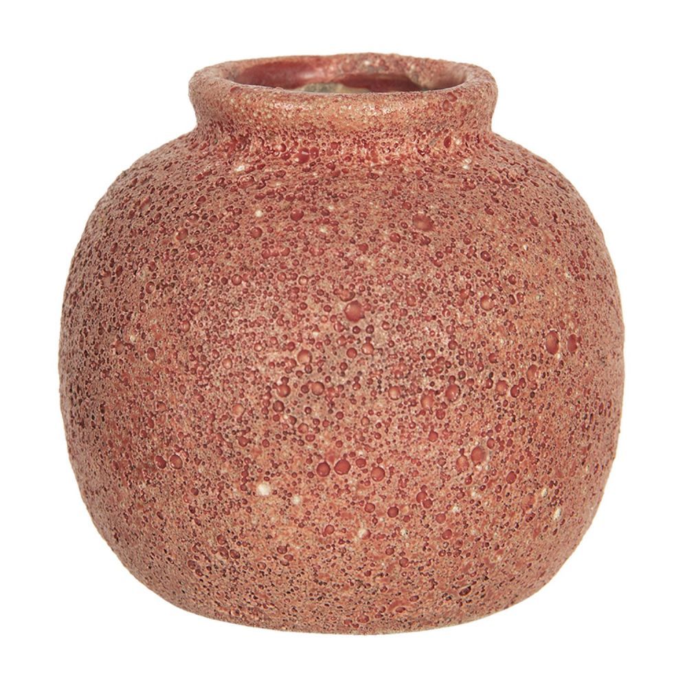 Cihlově zabarvená váza Root - Ø 8*8 cm Clayre & Eef - LaHome - vintage dekorace