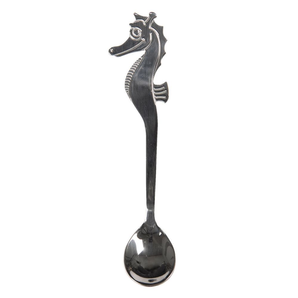 Lžička s mořským koníkem - stříbrná - 3*13 cm Clayre & Eef - LaHome - vintage dekorace