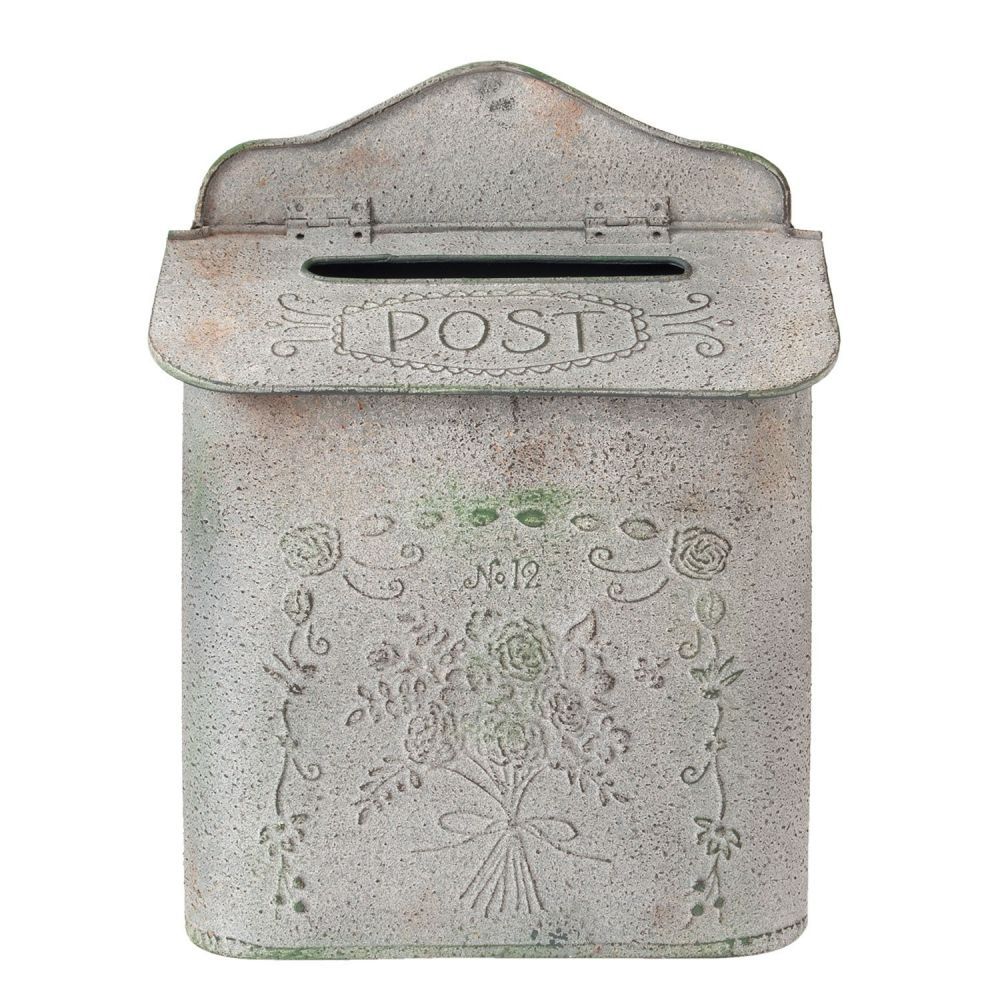 Šedá vintage poštovní  schránka - 26*10*35 cm Clayre & Eef - LaHome - vintage dekorace