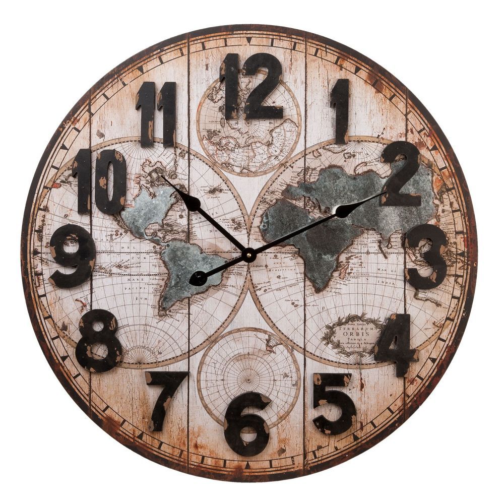 Nástěnné hodiny World - 69*5*70 cm Clayre & Eef - LaHome - vintage dekorace