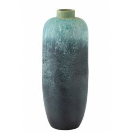 Azurová keramická dekorační váza Vintage - Ø 35*93cm J-Line by Jolipa