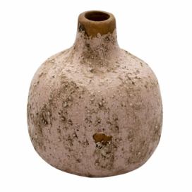Růžová keramická váza s patinou Gail - Ø 9*9 cm Clayre & Eef