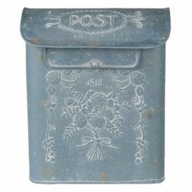 Modro šedá retro poštovní schránka No. 12 - 26*11*31 cm Clayre & Eef