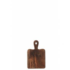 Tmavě hnědé dřevěné prkénko s rukojetí - 15,5*25*1,9 cm J-Line by Jolipa