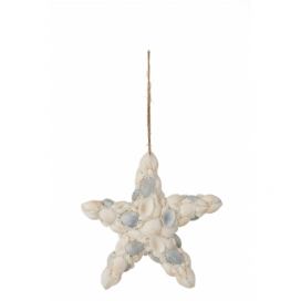 Závěsná dekorativní hvězdice z mušliček - 16,5*16*4,5 cm J-Line by Jolipa