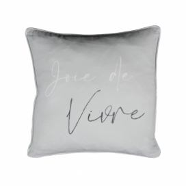 Šedý polštář Joie de Vivre - 45*45 cm Mars & More LaHome - vintage dekorace