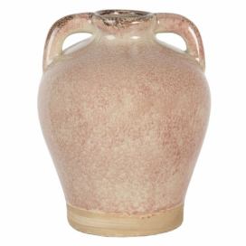 Světle růžová váza Sara s popraskáním a patinou - Ø 16*20 cm Clayre & Eef