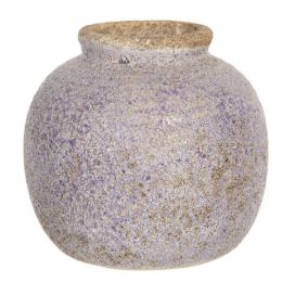 Retro váza s nádechem fialové a odřeninami - Ø 8*8 cm  Clayre & Eef