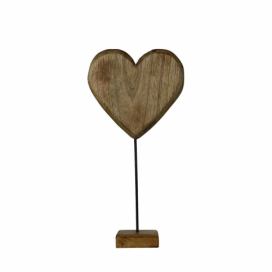 Dekorace srdce z mangového dřeva na podstavci - 35cm Mars & More