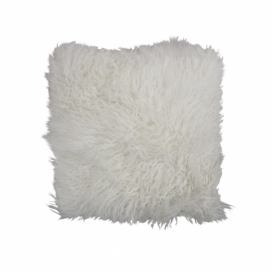 Bílý čtvercový polštář z ovčí kůže - 40*40*10cm Mars & More LaHome - vintage dekorace