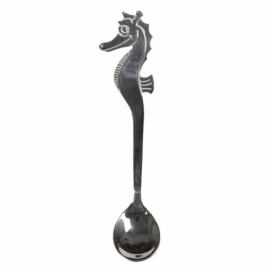 Lžička s mořským koníkem - stříbrná - 3*13 cm Clayre & Eef