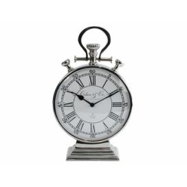 Stolní kovové stříbrné hodiny - 26*10*44cm Colmore by Diga