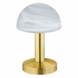 Trio Leuchten 599000108 FYNN - Dotykově stmívatelná mosazná stolní lampa 1 x E14, výška 21cm (Dotyková stolní lampička v matné mosazi vhodná k posteli)