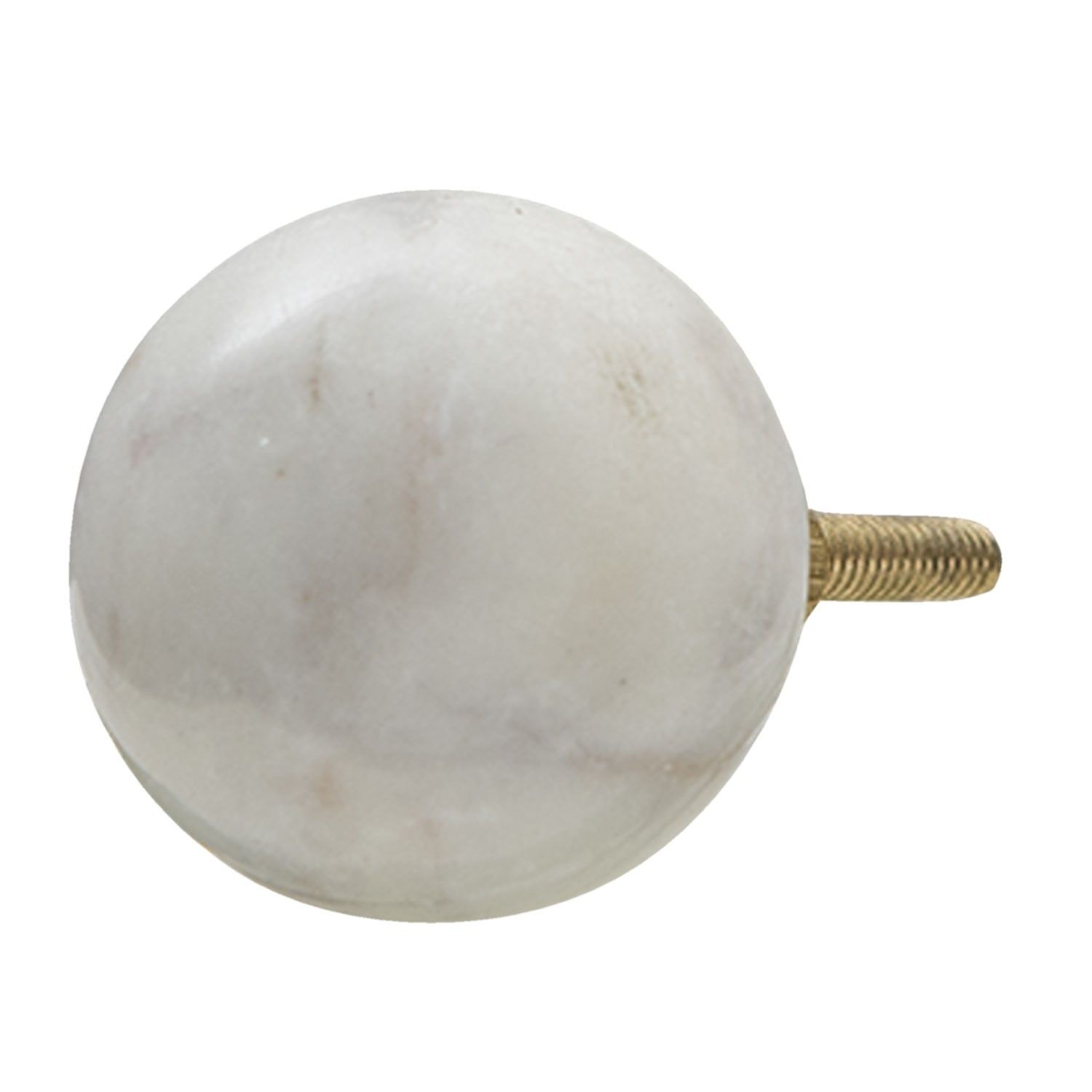 Kameninová kulatá úchytka v bílé barvě s patinou - Ø  3 cm Clayre & Eef - LaHome - vintage dekorace