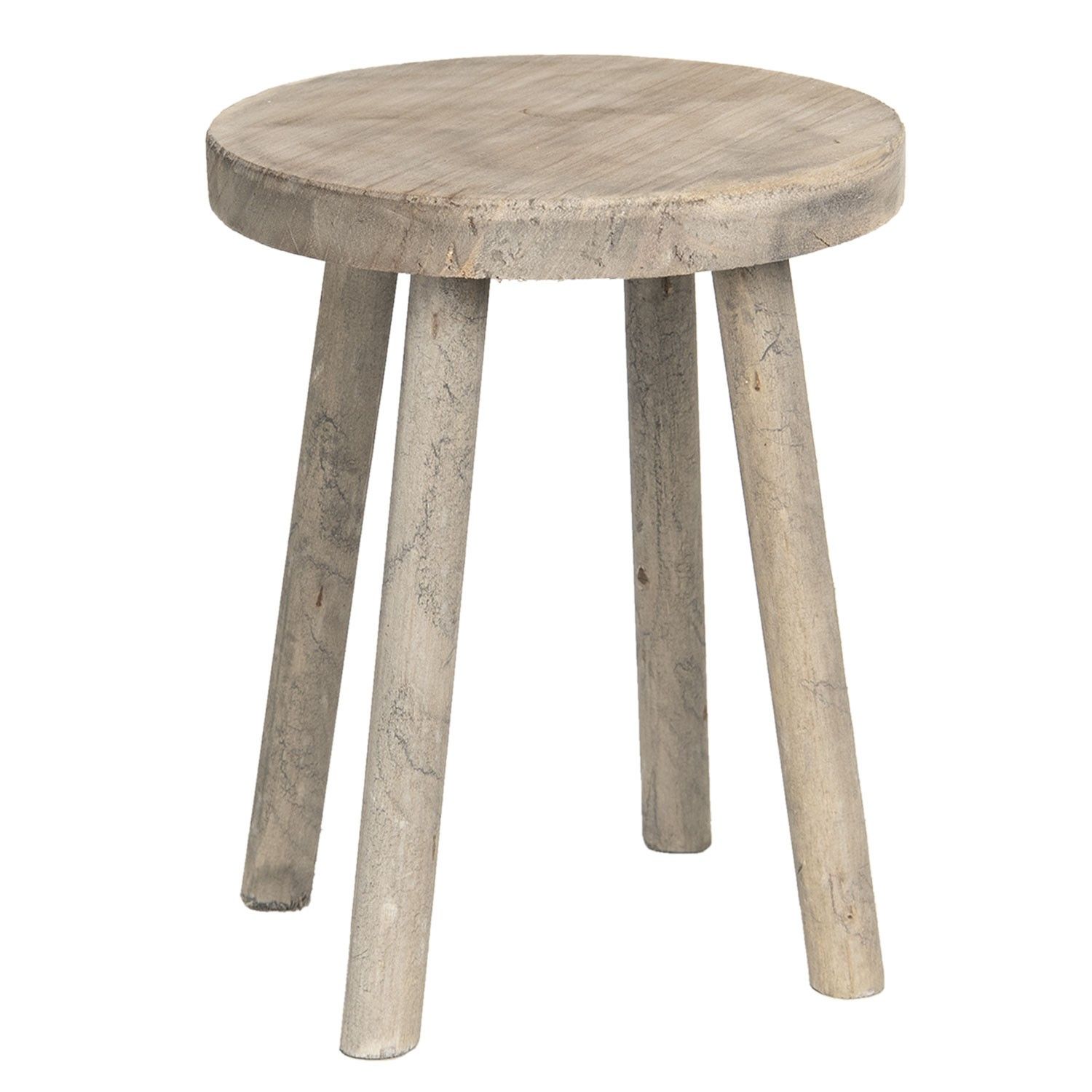 Dřevěná dekorační stolička – Ø 24*31 cm Clayre & Eef - LaHome - vintage dekorace