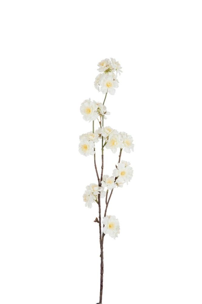 Dekorační umělá větvička s krémovými květy Kersenboom - 77,5 cm J-Line by Jolipa - LaHome - vintage dekorace