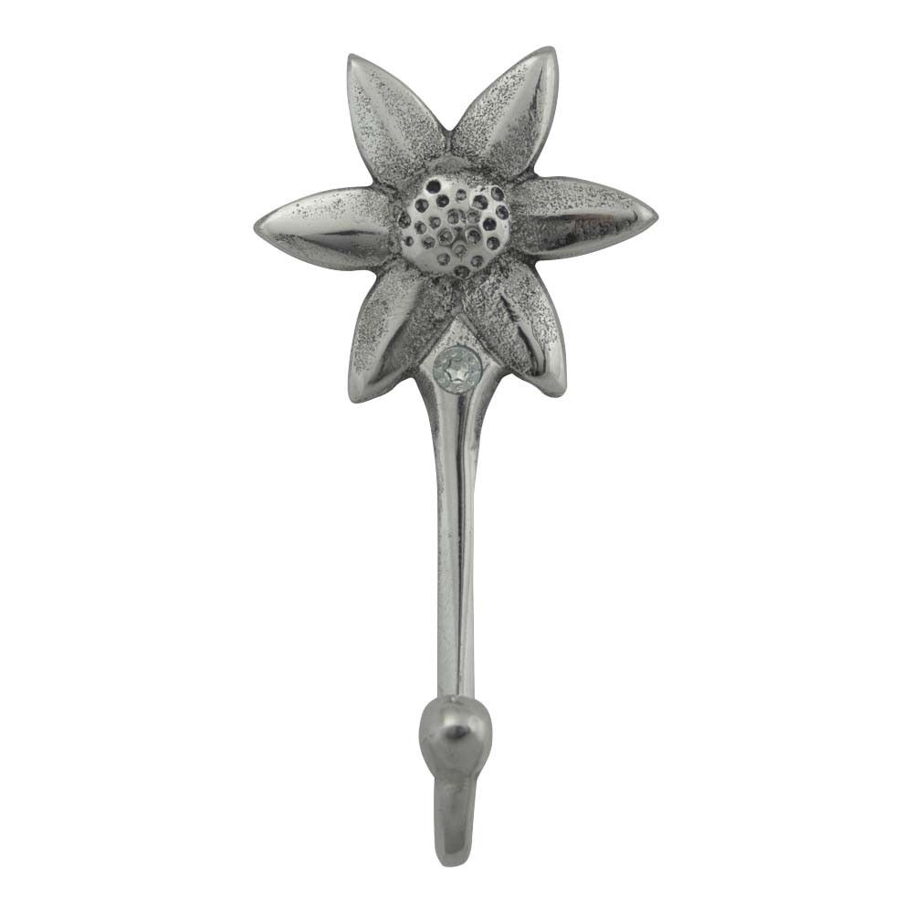 Stříbrný kovový háček květina - 6*3*11cm Mars & More - LaHome - vintage dekorace