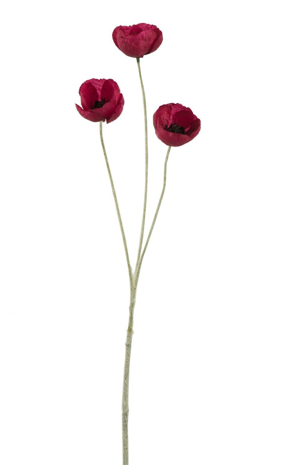 Vínová umělá dekorativní květina Vlčí mák - 15*7*50 cm J-Line by Jolipa - LaHome - vintage dekorace