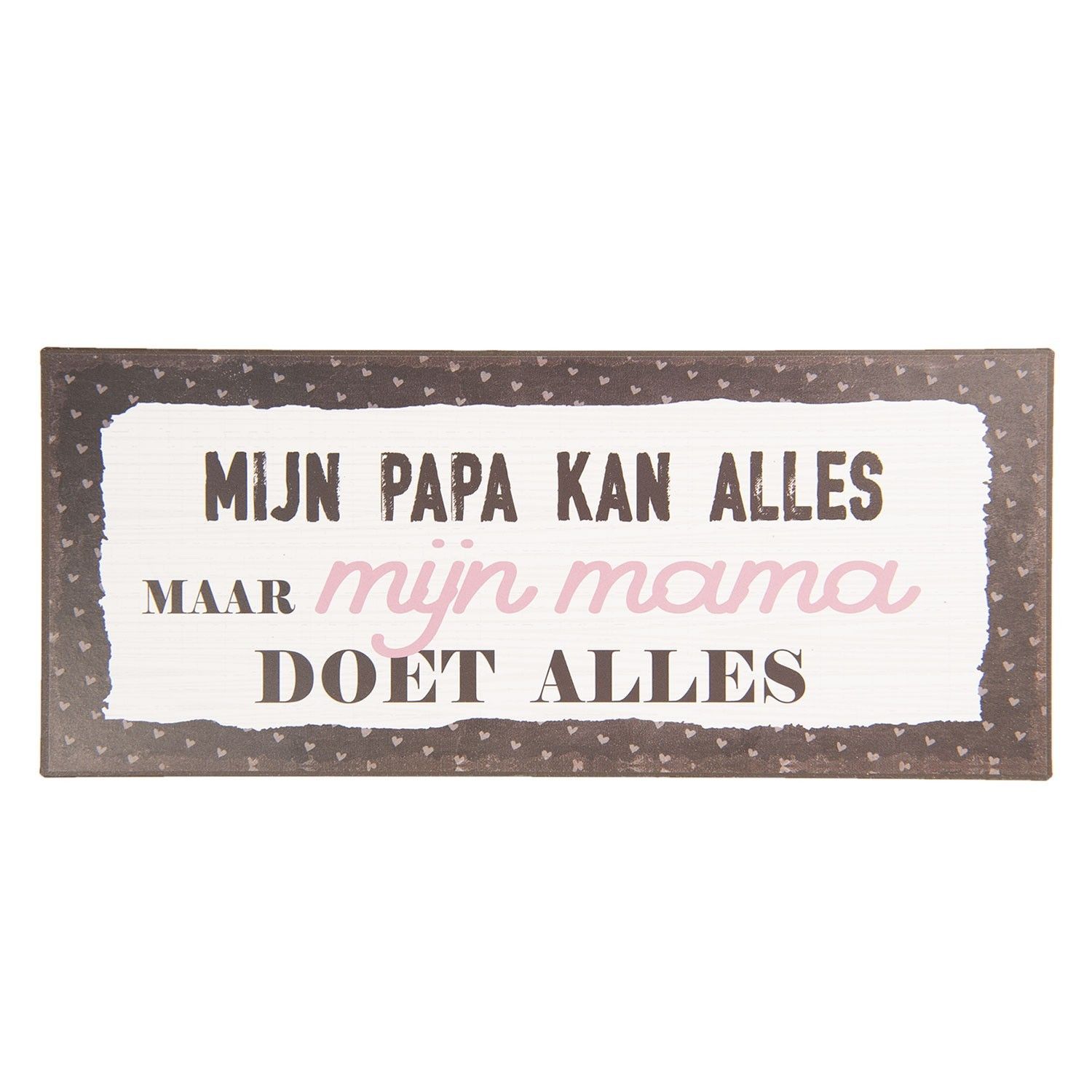 Nástěnná kovová cedule Mijn Mama - 30*13 cm Clayre & Eef - LaHome - vintage dekorace