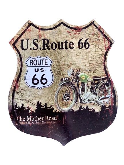 Nástěnná kovová cedule U.S. Route 66 Mother Road - 35*30 cm - LaHome - vintage dekorace