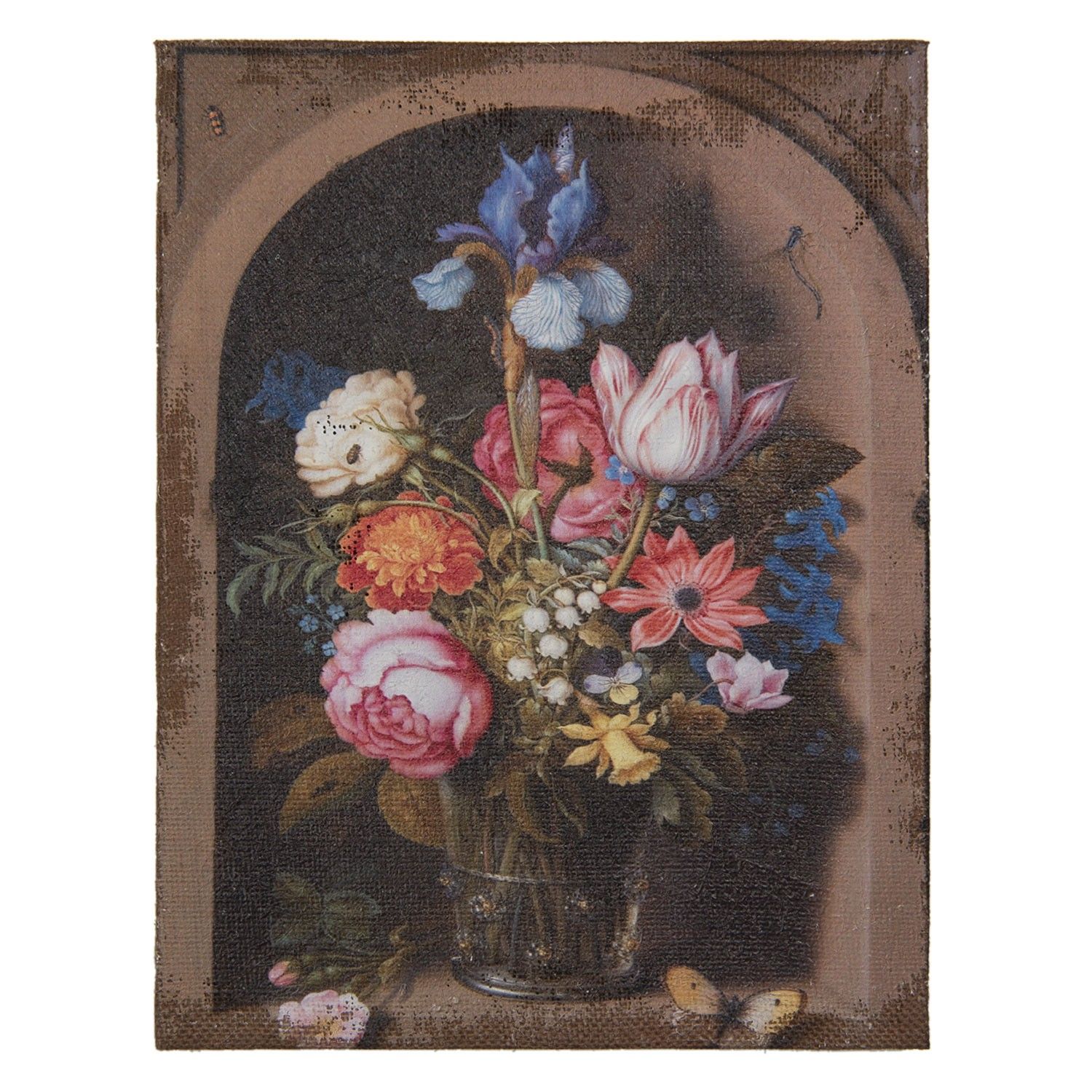 Obraz s květinami ve váze - 30*2*40 cm Clayre & Eef - LaHome - vintage dekorace