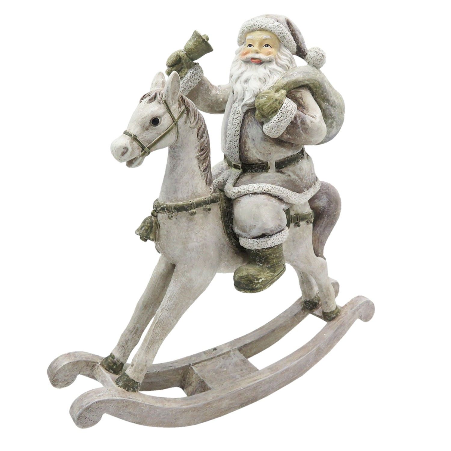 Dekorace Santa na houpacím koni - 20*8*21 cm Clayre & Eef - LaHome - vintage dekorace