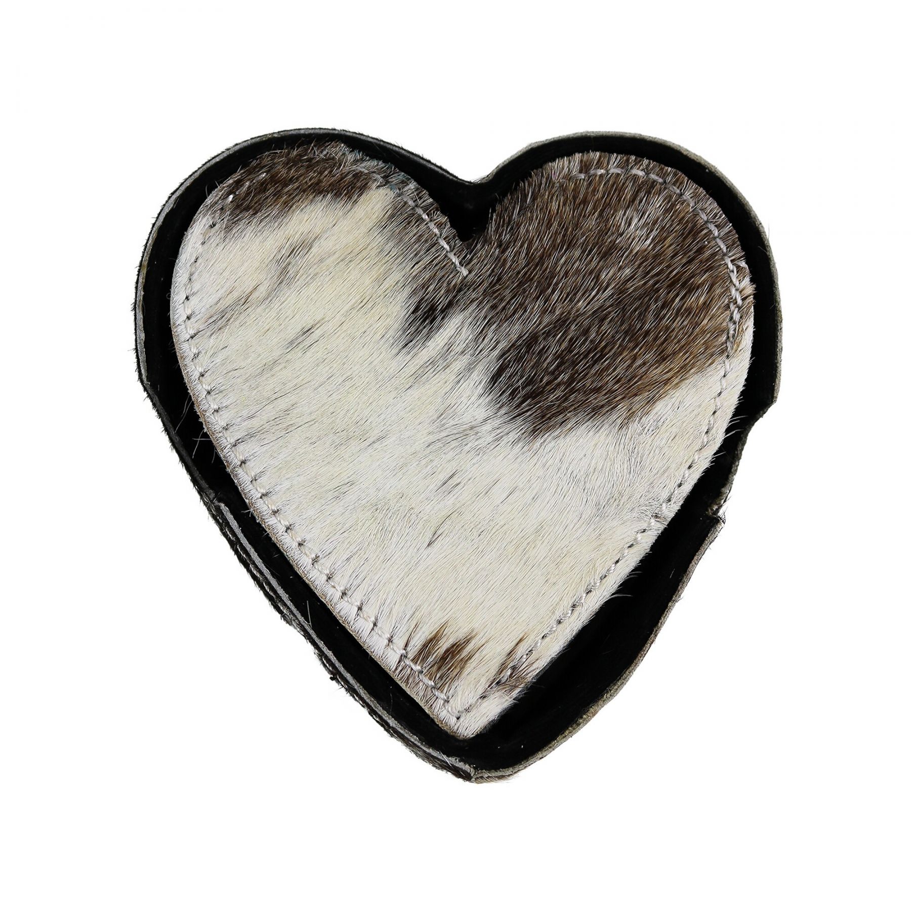 Sada 4ks kožených podtácků ve tvaru srdce Heart black - 13*13*3 cm Mars & More - LaHome - vintage dekorace